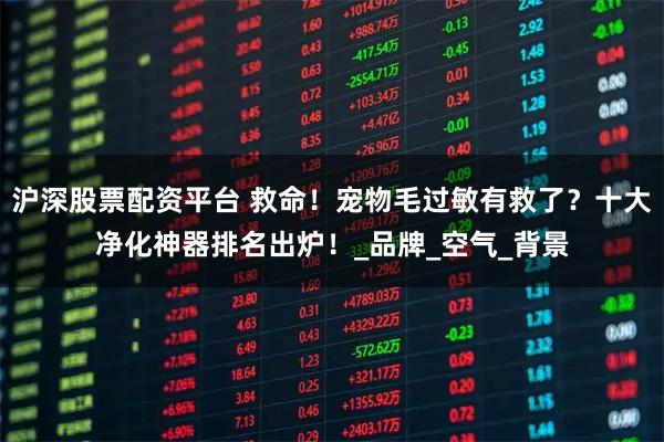 沪深股票配资平台 救命！宠物毛过敏有救了？十大净化神器排名出炉！_品牌_空气_背景